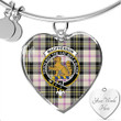 1sttheworld Jewelry - MacPherson Dress Ancient Clan Tartan Crest Heart Bangle A7 | 1sttheworld
