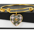 1sttheworld Jewelry - MacPherson Dress Ancient Clan Tartan Crest Heart Bangle A7 | 1sttheworld