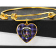 1sttheworld Jewelry - Dunlop Modern Clan Tartan Crest Heart Bangle A7 | 1sttheworld