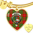1sttheworld Jewelry - Burnett Ancient Clan Tartan Crest Heart Bangle A7 | 1sttheworld