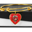 1sttheworld Jewelry - Burnett Modern Clan Tartan Crest Heart Bangle A7 | 1sttheworld