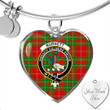 1sttheworld Jewelry - Burnett Ancient Clan Tartan Crest Heart Bangle A7 | 1sttheworld