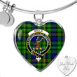 1sttheworld Jewelry - Rollo Modern Clan Tartan Crest Heart Bangle A7 | 1sttheworld