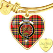 1sttheworld Jewelry - MacGill Modern Clan Tartan Crest Heart Bangle A7 | 1sttheworld