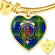1sttheworld Jewelry - Maitland Clan Tartan Crest Heart Bangle A7 | 1sttheworld