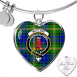 1sttheworld Jewelry - Maitland Clan Tartan Crest Heart Bangle A7 | 1sttheworld