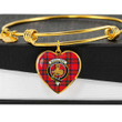 1sttheworld Jewelry - MacGillivray Modern Clan Tartan Crest Heart Bangle A7 | 1sttheworld