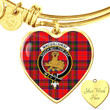 1sttheworld Jewelry - MacGillivray Modern Clan Tartan Crest Heart Bangle A7 | 1sttheworld