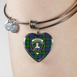 1sttheworld Jewelry - Paterson Clan Tartan Crest Heart Bangle A7 | 1sttheworld