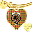 1sttheworld Jewelry - Baxter Clan Tartan Crest Heart Bangle A7 | 1sttheworld