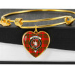 1sttheworld Jewelry - Livingstone Modern Clan Tartan Crest Heart Bangle A7 | 1sttheworld