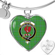 1sttheworld Jewelry - Currie Clan Tartan Crest Heart Bangle A7 | 1sttheworld