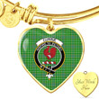 1sttheworld Jewelry - Currie Clan Tartan Crest Heart Bangle A7 | 1sttheworld