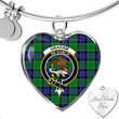 1sttheworld Jewelry - Graham of Menteith Modern Clan Tartan Crest Heart Bangle A7 | 1sttheworld