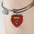 1sttheworld Jewelry - Munro Modern Clan Tartan Crest Heart Bangle A7 | 1sttheworld