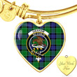 1sttheworld Jewelry - Graham of Menteith Modern Clan Tartan Crest Heart Bangle A7 | 1sttheworld