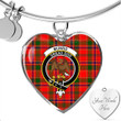 1sttheworld Jewelry - Munro Modern Clan Tartan Crest Heart Bangle A7 | 1sttheworld