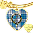 1sttheworld Jewelry - Roberton Clan Tartan Crest Heart Bangle A7 | 1sttheworld