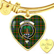 1sttheworld Jewelry - Bisset Clan Tartan Crest Heart Bangle A7 | 1sttheworld