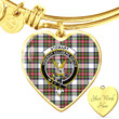 1sttheworld Jewelry - Stewart Dress Modern Clan Tartan Crest Heart Bangle A7 | 1sttheworld