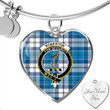1sttheworld Jewelry - Roberton Clan Tartan Crest Heart Bangle A7 | 1sttheworld
