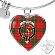 1sttheworld Jewelry - MacAulay Modern Clan Tartan Crest Heart Bangle A7 | 1sttheworld