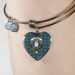 1sttheworld Jewelry - Lamont Ancient Clan Tartan Crest Heart Bangle A7 | 1sttheworld