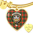 1sttheworld Jewelry - MacLachlan Hunting Modern Clan Tartan Crest Heart Bangle A7 | 1sttheworld