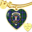 1sttheworld Jewelry - Robertson Hunting Modern Clan Tartan Crest Heart Bangle A7 | 1sttheworld
