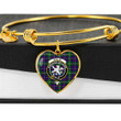 1sttheworld Jewelry - Inglis Modern Clan Tartan Crest Heart Bangle A7 | 1sttheworld