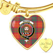 1sttheworld Jewelry - MacNab Ancient Clan Tartan Crest Heart Bangle A7 | 1sttheworld