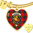 1sttheworld Jewelry - Nicolson Modern Clan Tartan Crest Heart Bangle A7 | 1sttheworld