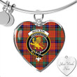 1sttheworld Jewelry - Nicolson Ancient Clan Tartan Crest Heart Bangle A7 | 1sttheworld