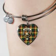 1sttheworld Jewelry - MacMillan Old Modern Clan Tartan Crest Heart Bangle A7 | 1sttheworld