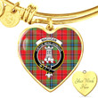 1sttheworld Jewelry - MacLean of Duart Modern Clan Tartan Crest Heart Bangle A7 | 1sttheworld