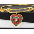 1sttheworld Jewelry - MacLean of Duart Modern Clan Tartan Crest Heart Bangle A7 | 1sttheworld