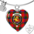 1sttheworld Jewelry - Nicolson Modern Clan Tartan Crest Heart Bangle A7 | 1sttheworld