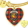 1sttheworld Jewelry - Nicolson Ancient Clan Tartan Crest Heart Bangle A7 | 1sttheworld