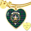 1sttheworld Jewelry - Urquhart Broad Red Ancient Clan Tartan Crest Heart Bangle A7 | 1sttheworld