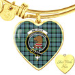 1sttheworld Jewelry - Melville Clan Tartan Crest Heart Bangle A7 | 1sttheworld