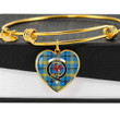 1sttheworld Jewelry - Laing Clan Tartan Crest Heart Bangle A7 | 1sttheworld