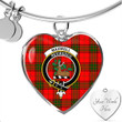 1sttheworld Jewelry - Maxwell Modern Clan Tartan Crest Heart Bangle A7 | 1sttheworld