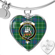 1sttheworld Jewelry - Duncan Ancient Clan Tartan Crest Heart Bangle A7 | 1sttheworld