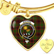 1sttheworld Jewelry - Buchan Modern Clan Tartan Crest Heart Bangle A7 | 1sttheworld