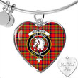 1sttheworld Jewelry - Hepburn Clan Tartan Crest Heart Bangle A7 | 1sttheworld