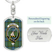 1sttheworld Jewelry - MacMillan Hunting Ancient Clan Tartan Crest Dog Tag with Swivel Keychain A7 | 1sttheworld