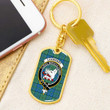 1sttheworld Jewelry - Lockhart Clan Tartan Crest Dog Tag with Swivel Keychain A7 | 1sttheworld