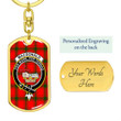 1sttheworld Jewelry - MacDonald of Sleat Clan Tartan Crest Dog Tag with Swivel Keychain A7 | 1sttheworld