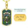 1sttheworld Jewelry - MacMillan Hunting Ancient Clan Tartan Crest Dog Tag with Swivel Keychain A7 | 1sttheworld
