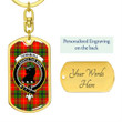 1sttheworld Jewelry - Turnbull Dress Clan Tartan Crest Dog Tag with Swivel Keychain A7 | 1sttheworld